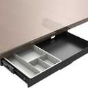 Under Desk Slide Out Pencil Drawer, Storage Organizer 15 Inch Wide, Ball-Bearing Slides, Black (8x14.4 Inch)