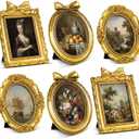 Vicenpal 12 Pcs Tiny Vintage Ornate Picture Frames 4 x 6 Inch Gold