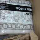 10x14 Area Rugs for Living Room, Non Slip Machine Washable Vintage Rugs, Low Pile Lightweight Large Rug for Bedroom, Dining Room, Home Office Beige