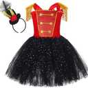 Tutu Dreams Circus Costume for Girls 1-10Y with Circus Headband Chrsitmas Gifts Birthday Party (5-6 Years)