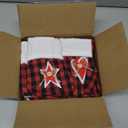 TWSANTAMAS 24 Pack Mini Christmas Stockings, 7 Inch Red Buffalo Plaid, Hanging Decorations for Fireplace Mantel, Home Holiday Decor