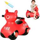 INPANY Kids Bouncy Car Hopper Toys, Toddlers Ride on Car, Inflatable Hopping Toys, Bouncing Buddies, Rubber Bouncer, Outdoor Indoor Birthday Gifts Toy for 2 3 4 Yr Girl Boy (Red)