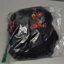 Women's Summer Maxi Dress Casual Floral Embroidered Round Neck Ruffle Short Sleeve Tiered Dress Flowy Boho Beach Sundress Black (Size M, Black)