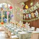 Flower Birthday Decorations, Garden Wildflower Party Decorations with Pre-strung Banners, Flower Themed Hanging Swirls, Birthday Decorations for Women Girl