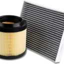 1Pcs Cabin Air Filter and 1Pcs Engine Air Filter Fit for Ford Bronco 2026 2025 2024 2023 2022 2021 2.3L 2.7L Cabin Filter Engine Air Filter Replacement Car Accessories (CF12772&MB3G-9601AA)