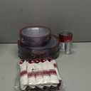 I00000 350 Pcs Red Dinnerware Set for 50 Guests | 50 Dinner and 50 Dessert Plates,50 Cups, 50 Napkins, 50 Forks, 50 Spoons, 50 Knives for Wedding & Valentine's Day