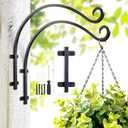 Lifyzoon Heavy Duty Hanging Plant Bracket: 50lbs Weight Capacity - Bird Feeder Hangers 2 Packs, 12-Inch Black Metal Plant Bracket Wall Hook for Birdhouse, Wind Chimes, Lanterns, Easy to Install