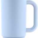 Ello Port 30oz Tumbler with Carry Loop & Integrated Handle, Vacuum Insulated Stainless Steel Reusable Water Bottle, Travel Mug with Leak Proof Lid & Straw, Perfect for Iced Coffee & Tea, Halogen Blue