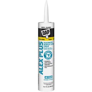 DAP Alex Plus Acrylic Latex Caulk, White, 10.1 Oz (7079818152)
