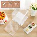 JCD 10inch Large Transparent Cake Box,6 Pcs Clear Cake Boxes with Ribbon,10x10x9inch,Suitable for 8" or 9" cakes, Tall Cake Carrier for Display and Gift Packaging(Clear Lid, 10 * 10 * 9inch/6Pcs)