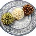 3.5inch Decorative Balls Bowl/Tray &Floral Orb/Ball with Dried Potpourri, Artificial Decorative Balls for Vase Bowl Filler Table Decor for Home,Spa,Reiki, Set of 3