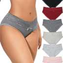 Aijolen Cotton Underwear for Women Breathable Lace Bikini Panties Ladies Hipster Underpants S-XL (Medium)