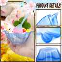 Vmiapxo 100 sets 8 oz Disposable Ice Cream Bowls and Spoons, Flower Shape Plastic Sundae Cups, Ice Cream Bar Supplies, Colorful Dessert Cups for Shaved Ice, Parfait, Strawberry, Yogurt