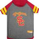 NCAA USC TROJANSHOODIE for Dogs & Cats, Medium Collegiate Licensed Dog Hoody Tee Shirt. Sports Hoody T-Shirt for Pets. College Sporty Dog Hoodie Shirt. M