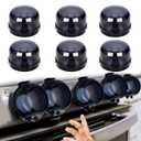 6PCS Baby Child Proof Stove Knob Safety Covers, Gas Stove Knob Locks Covers, Oven Knob Covers for Child Safety, Knob Locks Covers for Stove Handle Oven Gas Burners for Kids and Pets(L)