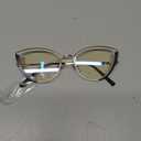 HJSTES Blue Light Blocking Glasses Women Trendy Cat Eye Metal Frame Computer Reading Eyewear(Black)