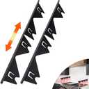 Stove Gap Covers Stainless Steel,2 Pack Stove Gap Filler,Stove Guard for Gas Stoves Oven Counter Side Gap, Retractable Length 13.8" to 27.5", Width 0.79",Heat Resistant and Easy to Clean (Black)
