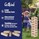 GOTHINK Giant Tumbling Tower Game, Super Large 51pcs Wooden Blocks Stacking Game, Stacking to Over 6 Feet, Jumbo Timber Blocks with Carry Bag, Jumbo Outdoor Indoor Game Toy Gift for Kids and Adults