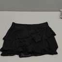 Aleumdr Women's Waistband Layered Swimdress Ruffle Swim Skirt Swimsuit Bottom (Medium, Black)