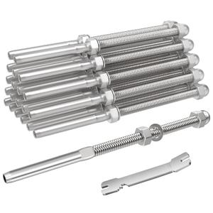 Fulifix Cable Railing Tensioner - 20 Pack Swage Threaded Stud End Fitting, T316 Stainless Steel, Cable Railing Hardware Easy Install for 1/8 Stainless Steel Cable & 2"x2" Wood/Metal Post (Black)