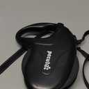 Pecute 32ft Retractable Dog Leash with Reflective Strips, 360 Tangle-Free, One-Button Control & Sturdiness Nylon Material, Long Leash Retractable with Poop Bag Holder for Medium Large Dog (Black)