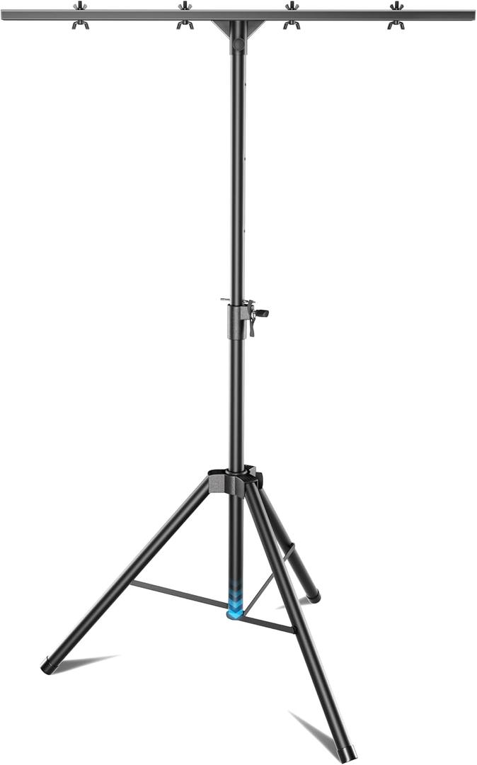 DJ Light Stand T-Bar,Heavy-Duty DJ Stand Tripod Adjustable DJ Lighting Stand Portable Stage Light Stand for DJ Lights Bar Party Light
