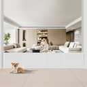 Miumoon 200 inch Retractable Baby Gates 37 inch Tall, Retractable Gate with Reinforced Strip Design to Prevent Crawling Through, 16 FT Outdoor Retractable Gates, Extra Wide Retractable Gate for Garage (White)