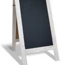 Better Office Products Magnetic A-Frame Chalkboard Sign, Extra Large 20" x 40", Standing Chalkboard Easel, with Chalk Marker + Chalk & Eraser, Sandwich Board Outdoor Sidewalk Sign,(Whitewash)