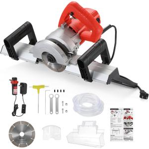 BEAMNOVA Electric Tile Bevel Cutter 43 Tile Chamfering Tool For Ceramic Porcelain Tiles with 2 Saw Blades 13000rpm 110V 1200W Angle Cutting Machine