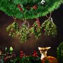 XunYee 4 Pieces Christmas Mistletoe Ornaments Artificial Mistletoe Branches Decor Decorative Mistletoe Decoration Hanging Red and White Berry Picks for Home Christmas Handmade Party Decorations