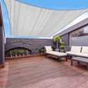 Garden EXPERT 20'x20' Sun Shade Sail Square Canopy Shade Cover for Patio Garden Outdoor Backyard, Light Grey