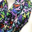 Di Capanni Cancer ribbon infinity scarf women Oncologists survivors doctors nurse chemotherapy chemo (Black)