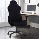 Deisy Dee Slipcovers Cloth Stretch Polyester Chair Cover for Reclining Racing Gaming Chair (Only Chair Covers) (Black)