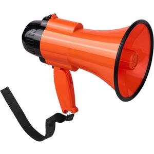 30 Watt Power Portable Megaphone Bullhorn Speaker Voice, Siren/Alarm and 240S Recording with Volume Control and Strap (Red)