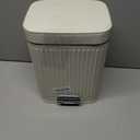 Rejomiik Small Bathroom Trash Can with Lid 2.1 Gallon Soft Close Step Slim Garbage Can Waste Bin for Office, Bedroom, Kitchen, Cream