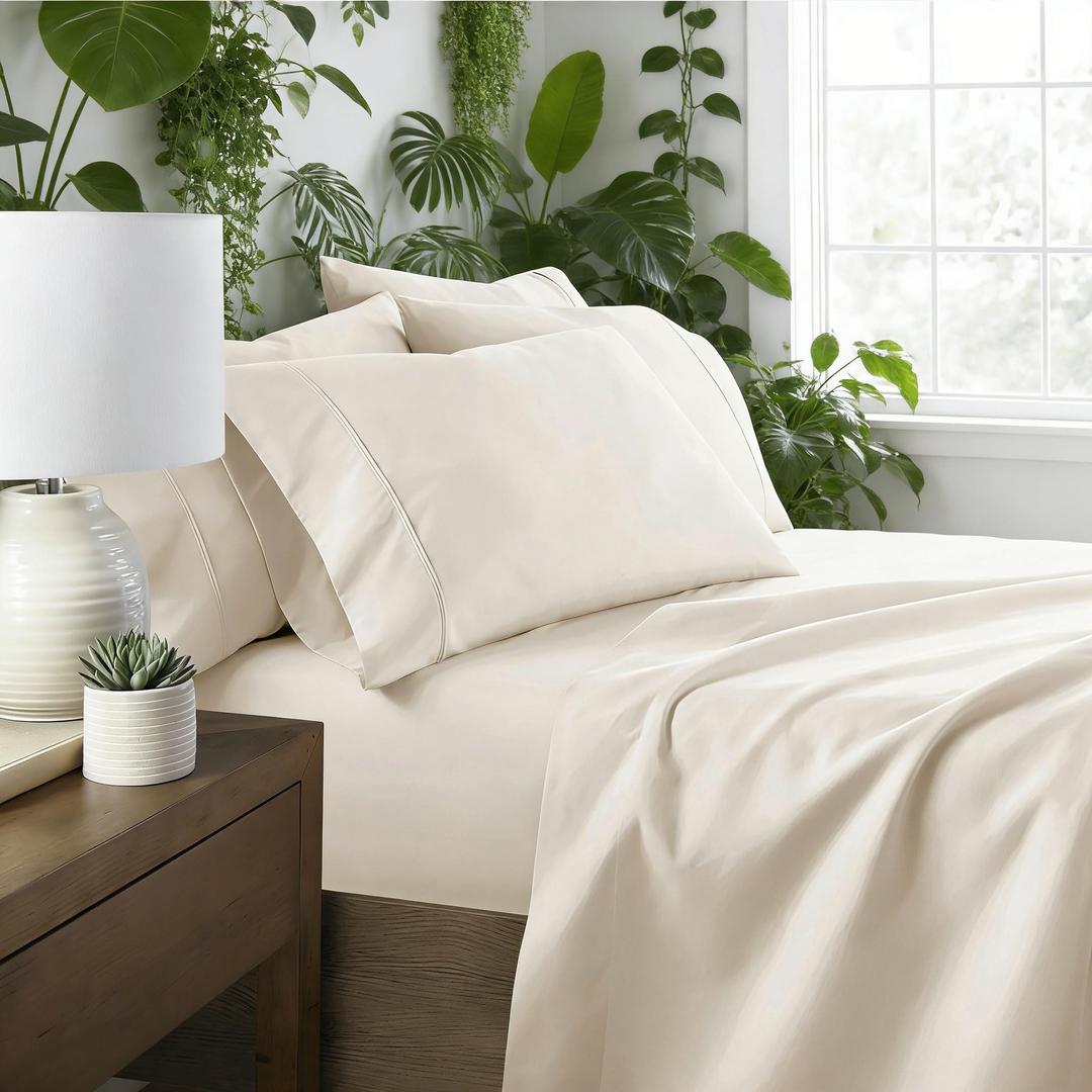 Pantrypoet 800 Thread Count 100% Egyptian Cotton Sheets Queen Size  4 Piece Set Luxury Sateen Bedding, Cooling & Breathable, 15" Deep Pocket Snug Fit, Soft Hotel Quality Bed Sheets