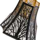 Lampshade Large Lamp Shade (6.2+6.2)" Top x (13+13)" Bottom x 10.8" High (Spider) Metal Black Gold Lamp Shades for Table Lamp, Floor Lamps and Living Room Lights, Forest Etched Lampshades Replacement