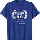 Funny Boyfriend Gifts, Boyfriend of The Year T-Shirt,Royal Blue, Small