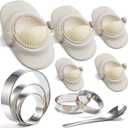 Empanada Maker Press, 6-Inch Extra Large Dumpling Maker Set with Dough Cutter, Dumpling Mold Set for Pierogi, Pastelitos, Calzone, Turnovers, Chinese Dumpling, 5Sizes (6"/5"/4"/3"/2.6") (White)