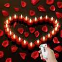 Tea Light Candles with Remote Control,Flickering Flameless LED Candle,Long Lasting 400+Hours,Battery Operated with Timer for Home Decoration Seasonal &Festival Celebration Red (24pcs)