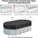 QH.HOME 15x30Ft Oval Pool Cover for Steel Wall Pool,[2026 Super Windproof with Patented Tightening Device&Simple to Install],Solar Pool Cover for Above Ground Pools,Snug Fit,Blocks Leaves,Sun&Water