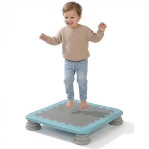 Mini Trampoline for Kids, 25 Inch Sensory Bounce Board for Balance & Coordination, Non-Slip Rebounder Board for Kids Ages 14+, Indoor Mini Trampoline with Stable Base (Blue)