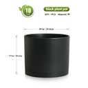 10 Inch Round Plastic Plant Pot with Drainage Holes and Saucer, Wide Flower Pots for Indoor & Outdoor Plants 7.9" Tall Modern Cylinder Planter Pot for House Plants and Home Decorative, Matte Black