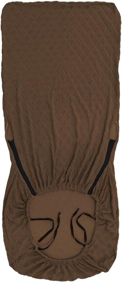 AAGAZA Polyester Computer Chair Cover,Chair Slipcover,Seat Protector,Removable Rotating Chair Seat Cover, Black/972 (Color : Coffee)