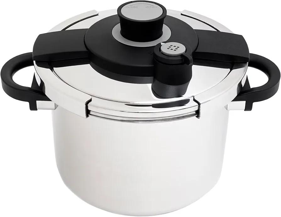 Pressure Cooker Stainless Steel 8L for Home & Meal Prep | Pressure Cooker 8 qt with Advance Secure Lock System Lid, Ergonomic Handles, Pressure Pot | Compatible with Gas & Induction Stoves