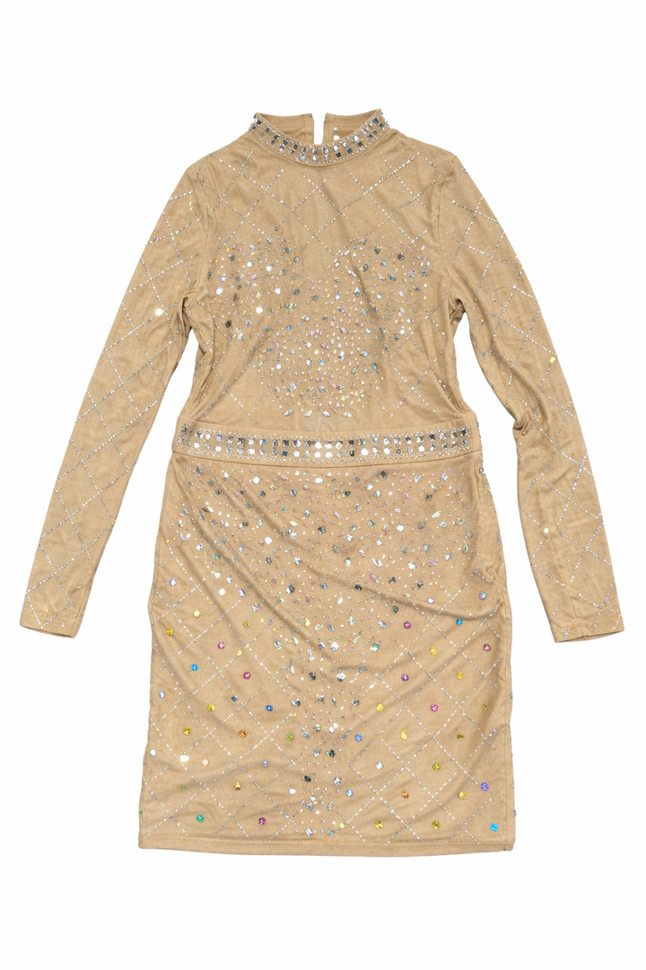 Glitter Mesh Bodycon Dress for Women 2025 Birthday,Bachelorette Party (X-Large, Rose Gold-9918)