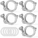 JMCOLMT Tri Clamp 5 Pcs Single Pin Heavy Duty with Wing Nut Generic Ferrule TC 11.5 Inch Stainless Steel 304 with Silicone Gasket