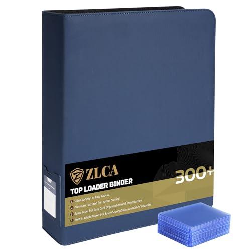 ZLCA Top Loader Binder-9 Pocket, Hold 324 Cards，Trading Card Binder Includes 20 Top Loaders, Top Loaders Binder for Sport Card, MTG, TCG (Blue)