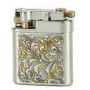 CHIEF Chrome Plated Brass Kerosene Lighter, Lift Arm Ignition, Grinding Wheel