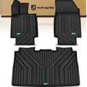 YHTAUTO Floor Mats Fit for Tesla Cybertruck 2023 2024 2025 TPE All Weather Custom Fit Floor Liners Anti-Slip Odorless, Cybertruck Accessories Car Mats 1st & 2nd Row Black
